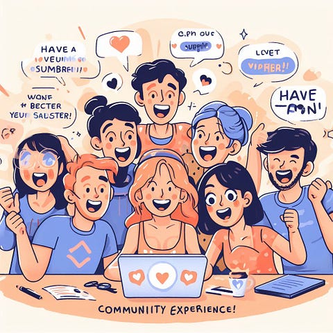 A community experience on Substack.com. Kristina God and her subscribers are having fun. All of them are writers who want to become better and improve their craft. They talk, engage with hearts and responses and laugh. They have fun together. “Kristina God’s Community Experience” is in the image