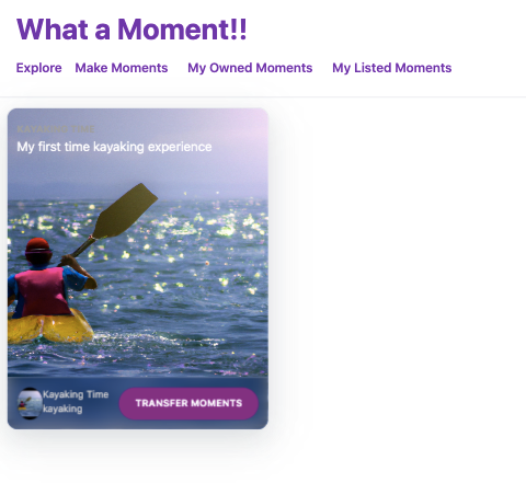 What a (Web3) Moment: Transfer your Moments