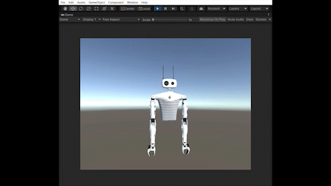 Reachy robot waving its hand to say hello in Unity