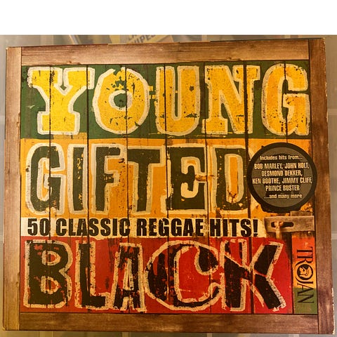 Author’s photo of their copy of the double CD set Young Gifted and Black