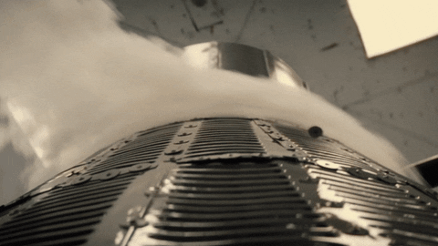 Movie clip from Hidden Figures. 3 people watching a space capsule stress test where a metal section flies off and hits the window in front of the people.