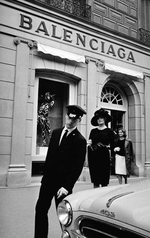 Balenciaga’s atelier in 1955–56.