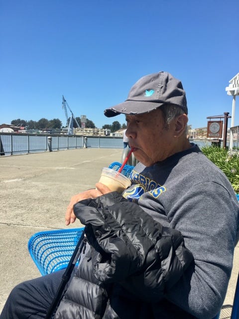 Waiting with Dad at the ferry terminal