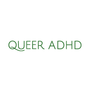 Queer ADHD logo appears in green on a white background