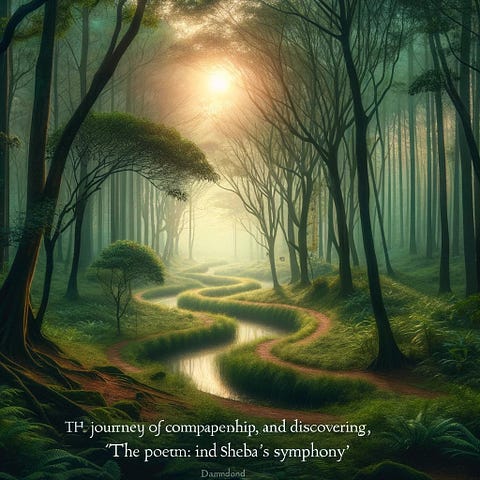 Serene forest path in soft morning light, symbolizing a journey of companionship.