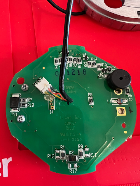 The circuit board that controls the keypad