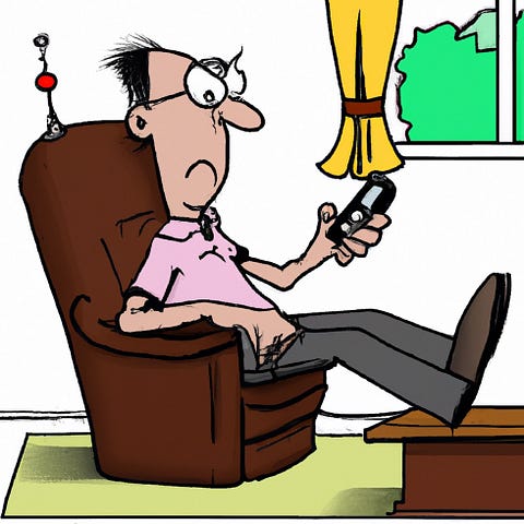 A cartoon of an annoying person with a mobile phone