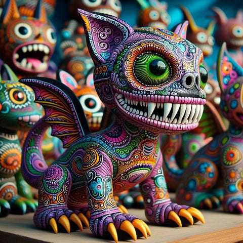 an alebrijes. It’s a Oaxacan wood carving made by the native Mixteco indians.