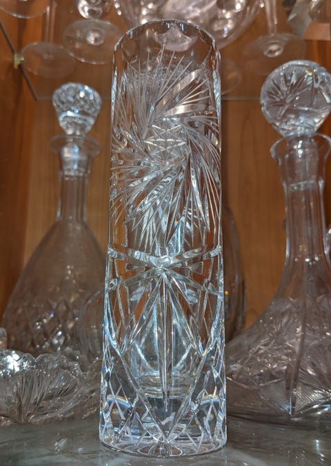 Crystal vase the writer bought along the Charles Bridge (Karlův most) (© photo April Orcutt)
