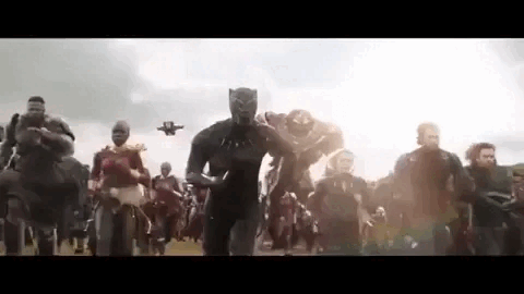 Gif showing avengers running on a battle scene — to envisage the invigouration that readers will have as they read this announcement