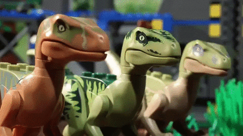 Toy dinosaurs shaking their heads and saying ‘No’