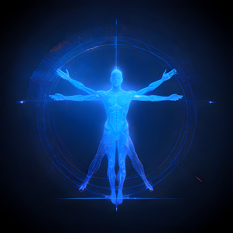 HumanAI avatar inspired by Leonardo DaVinci’s ‘Vitruvian Man.’