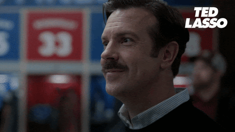 Ted Lasso in a locker room saying “Smells like potential”