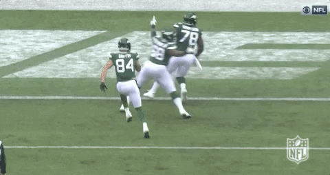 New York Jets celebrating touchdown