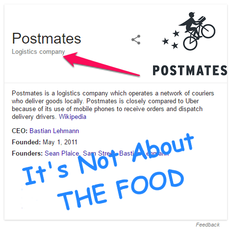 Postmates is not about the food