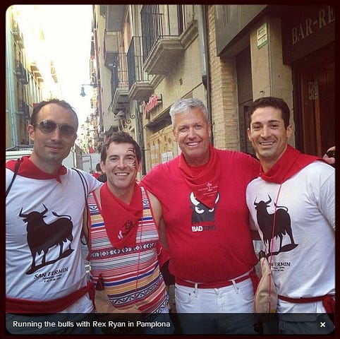 Rex Ryan Running With Bulls