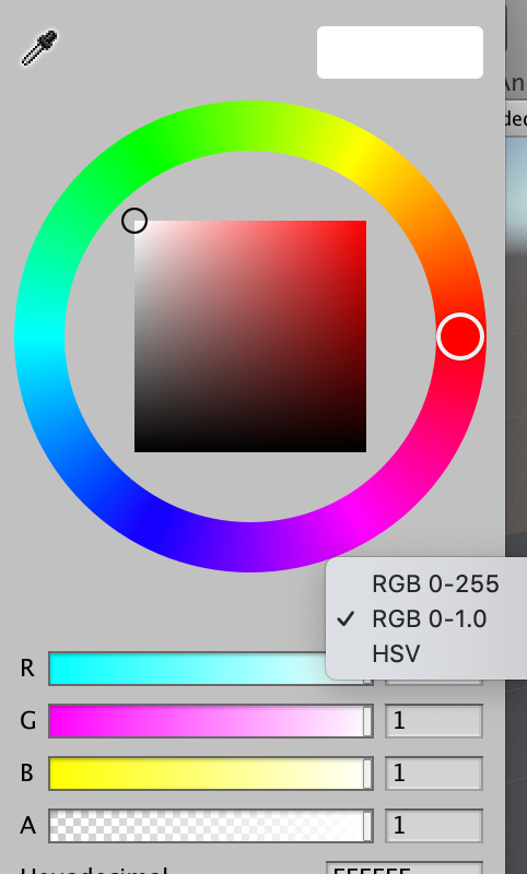 Unity Editor color picker (RGB 0,1)