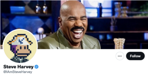 Steve Harvey profile picture changed to Solana Monkey Business NFT