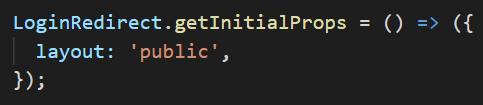 getInitialProps function writter for assigning layout