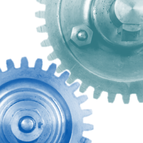 a picture two gears interlocking yet separate