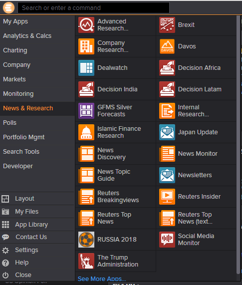 Eikon news and research apps