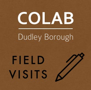 Logo which says ‘CoLab Dudley Borough” and “Field Visits” with an icon of a pen