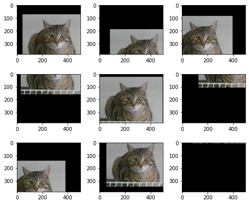 Hasil augmentasi data yang salah pada citra kucing yang telah dilakukan random affine.