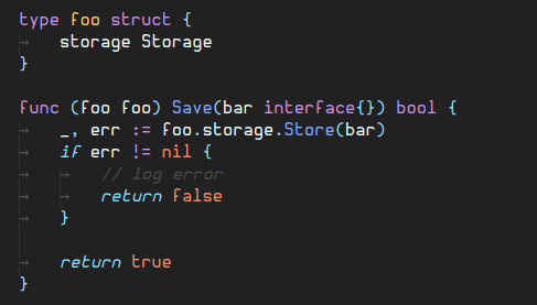 foo struct in Go that implements a Save function