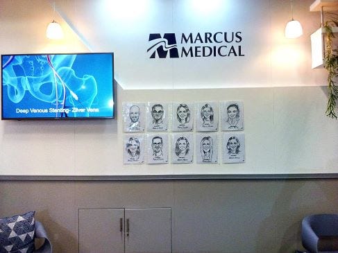 The sponsor’s exhibition booth named Marcus Medical