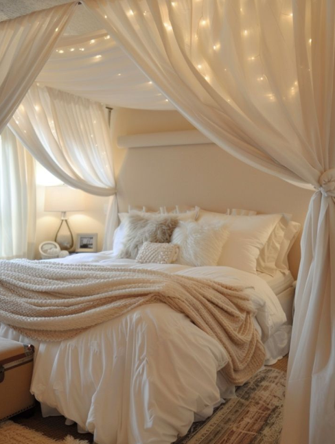 Romantic canopy bed to refresh bedroom