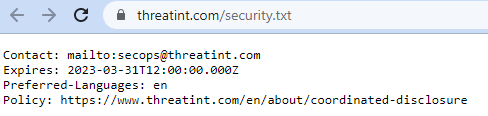 Example on www.threatint.com showing the entries that are disussed in this post