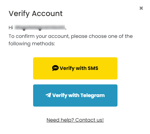 New Account Verification Page