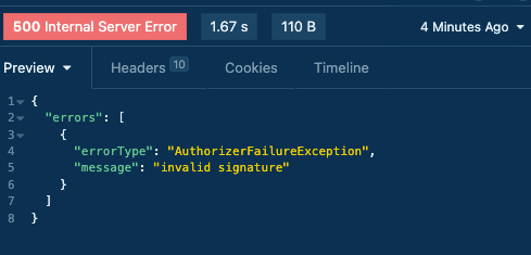 Response on Error in Insomnia
