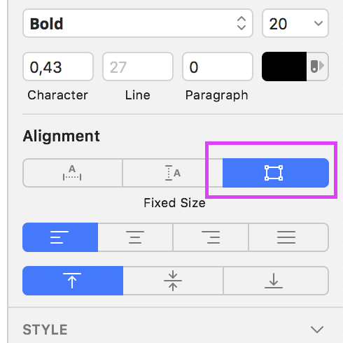 Fixed size text setting in Sketch