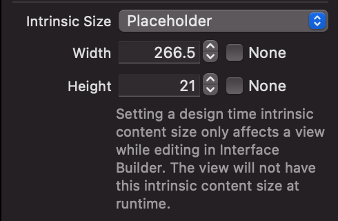 How to apply a placeholder intrinsic size