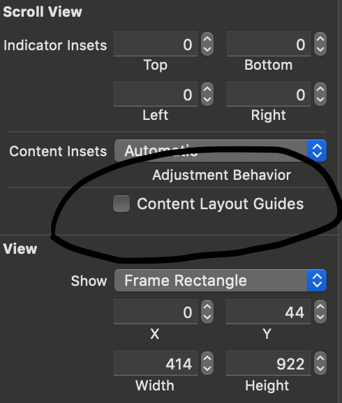 Just need to uncheck Content Layout Guides before add constraint to SrollView.