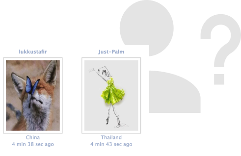 An image showing 2 example profiles with animal or virtual avatars from the homepage.