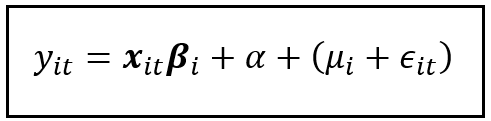 The Random Effects regression model for unit i at time period t