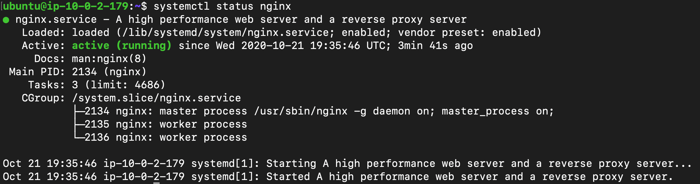 Nginx is up and running