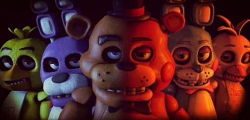 Image of the animatronics of Five Nights at Freddy’s looking menacingly at the camera.