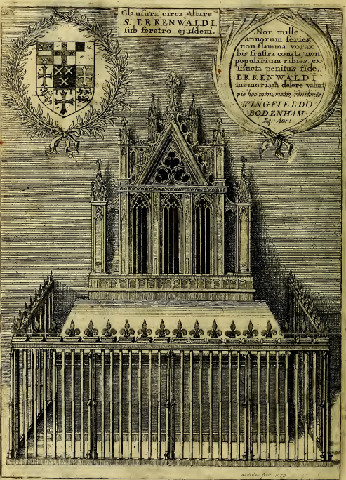 Drawing of St. Erkenwald’s shrine in St Paul’s Cathedral