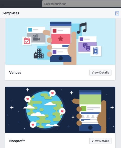 Facebook Business Page Templates