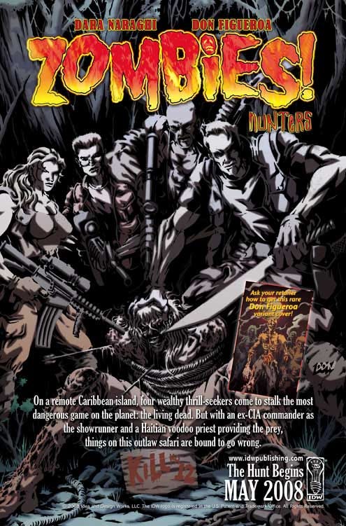IDW Zombies Hunters issue #1 ad art Don Figureoa