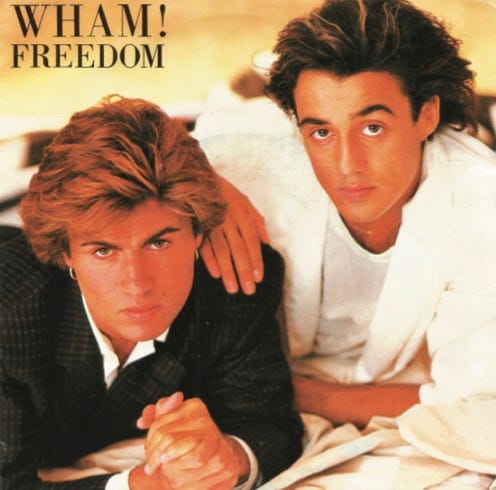 front of record cover for Wham!’s Freedon 12"