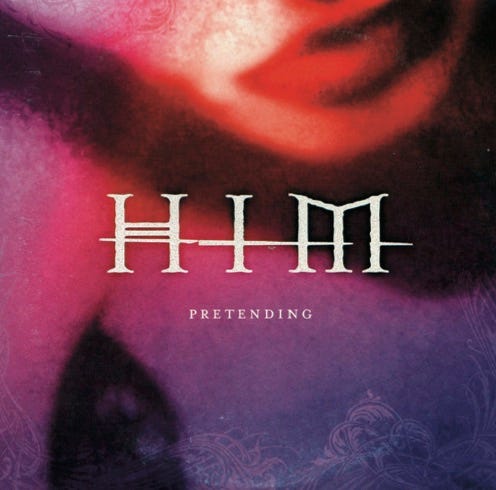 front of record cover for HIM’s Pretending CD single