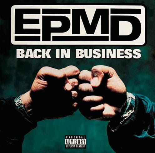 front of record cover for EPMD’s Back In Business album