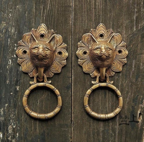 Photo of two brass door knockers