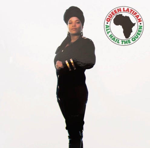 front of record cover for Queen Latifah’s album All Hail The Queen