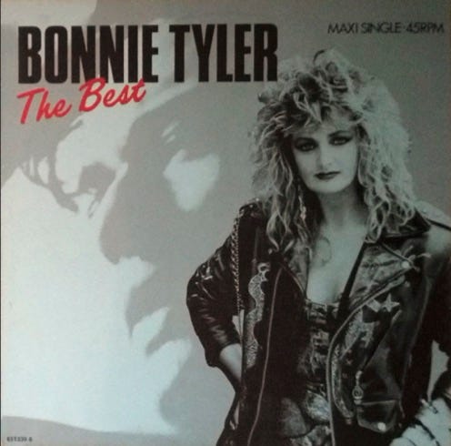 photo of single cover for the compilation Bonnie Tyler’s The Best