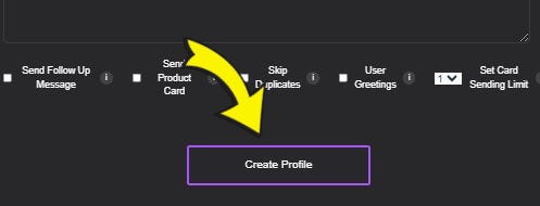 ttinit create profile button